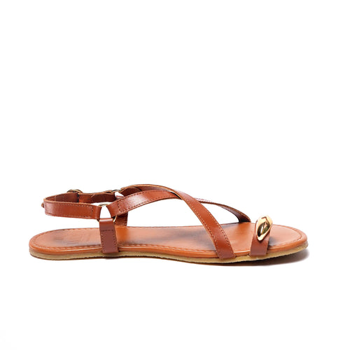 Sandalia barefoot bonita de piel para mujer