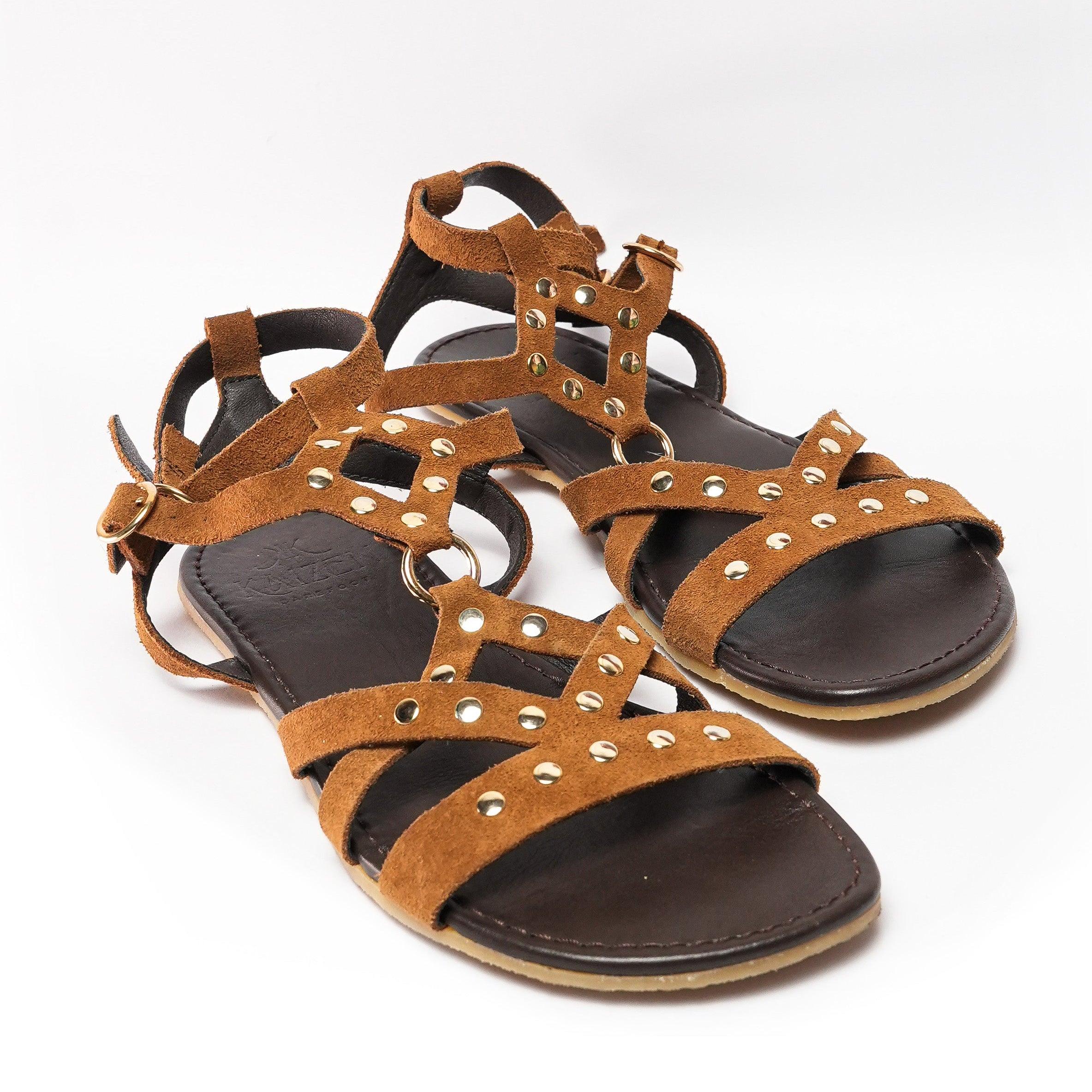 Sandalia barefoot elegante de piel para mujer