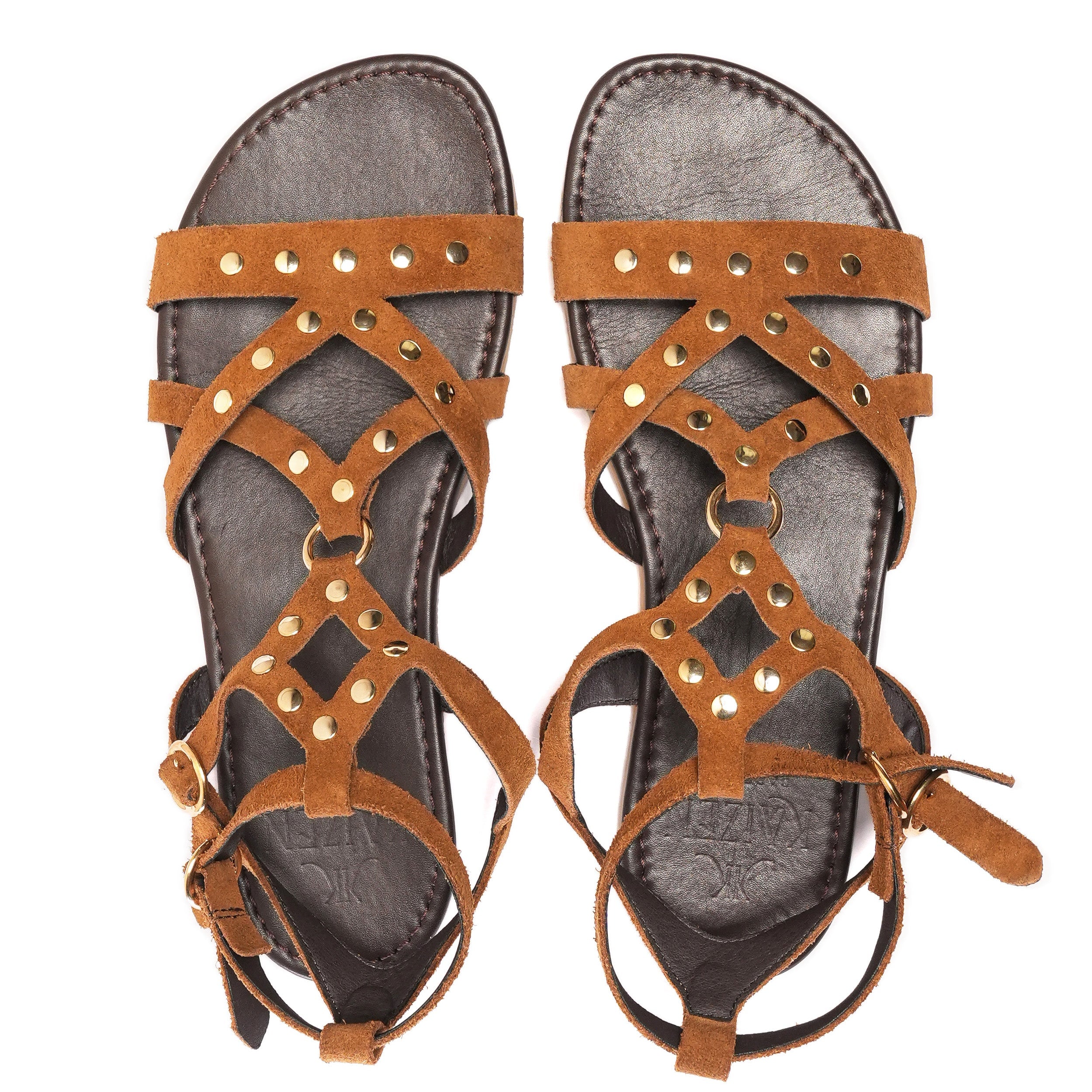 Sandalia barefoot elegante de piel para mujer
