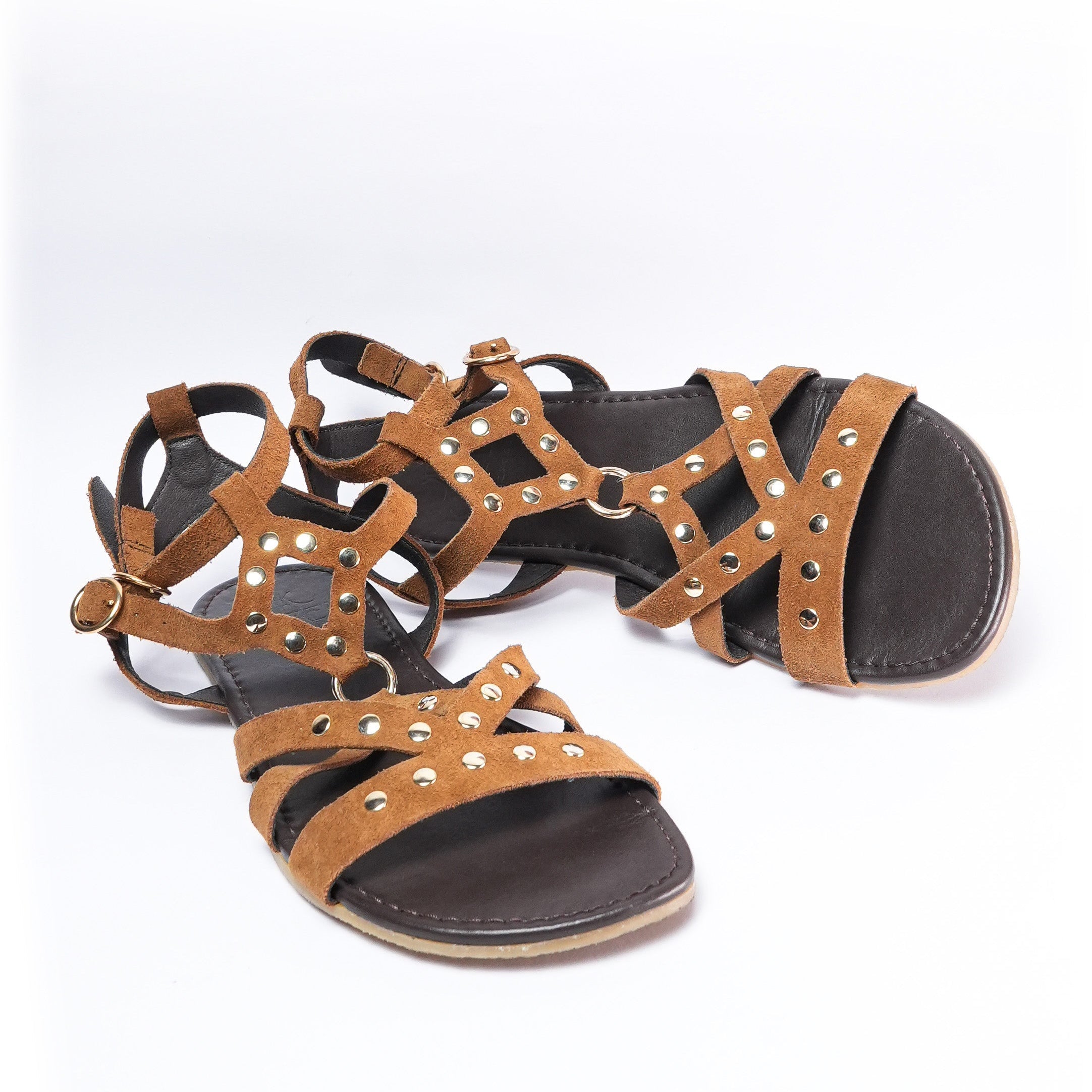 Sandalia barefoot elegante de piel para mujer